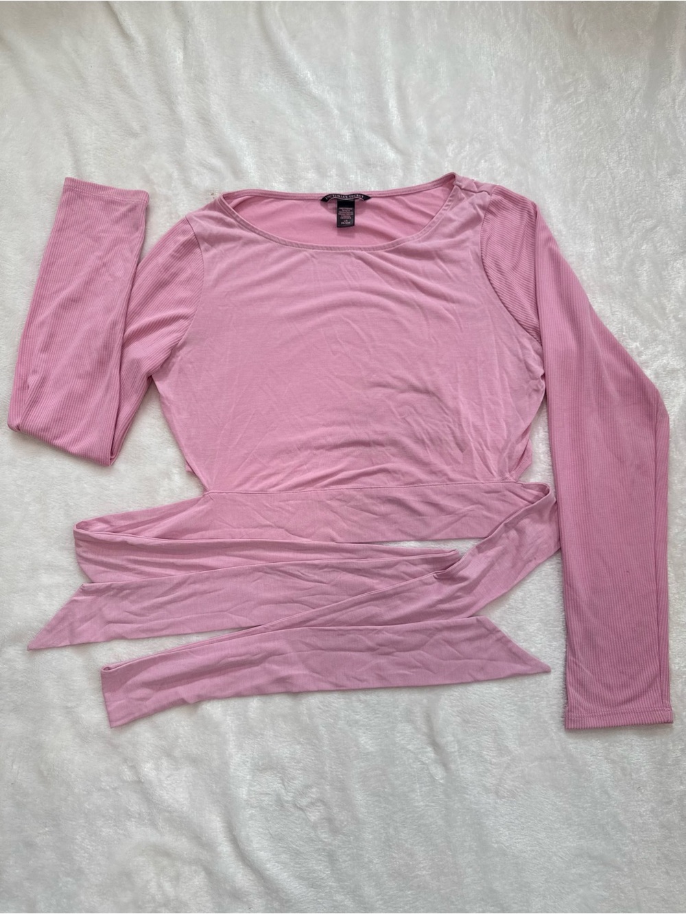 Victoria's Secret Dusty Pink Long Sleeve Wrap-Tie Top